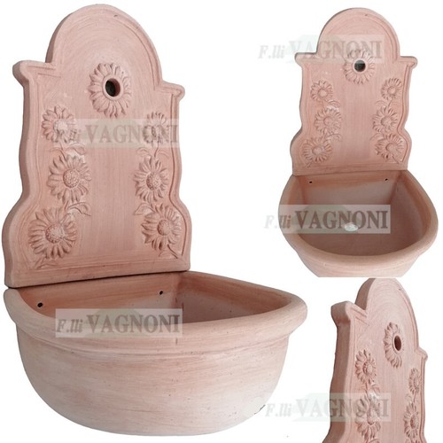 Fontana terracotta parete - fontana,